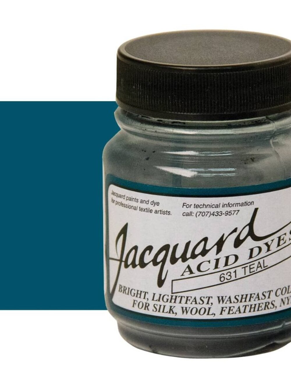 Jacquard Acid Dyes Teal Blue Green 631 .5 Oz Jar Wool Silk Nylon Cashmere NEW